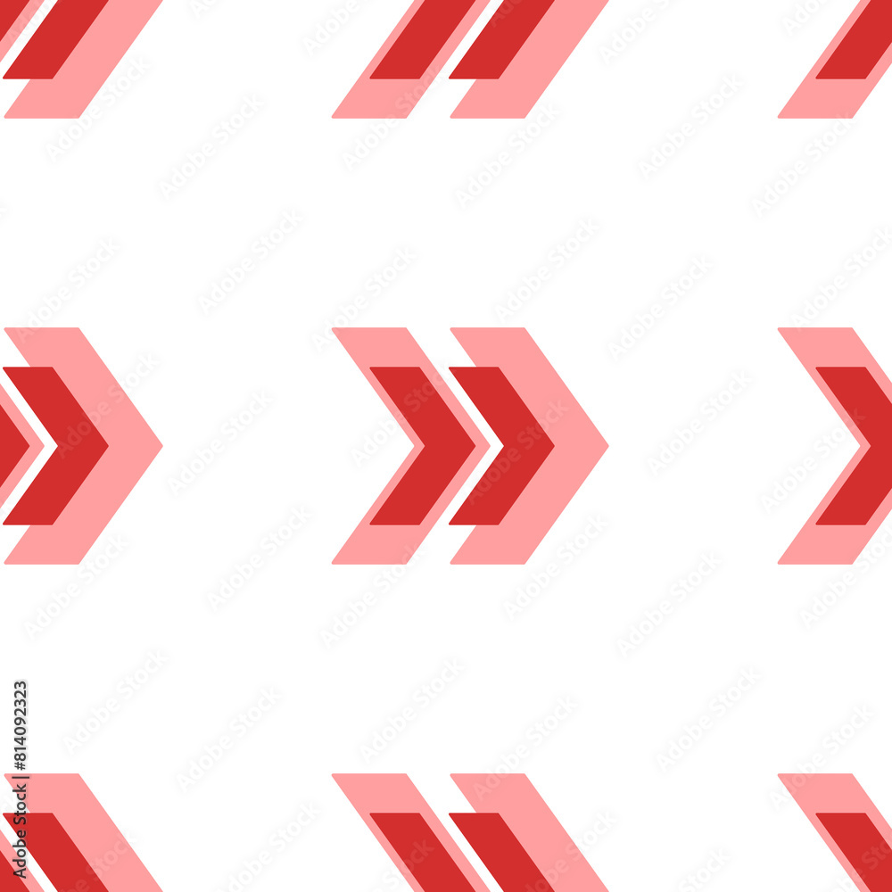 Poster seamless pattern of large isolated red double arrow symbols. the elements are evenly spaced. illustr
