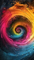 Colorful abstract paint swirl
