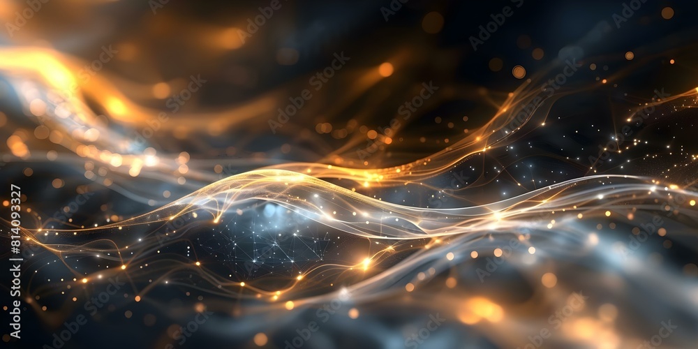 Poster nextgen tech era machine learning big data digital network data transformation. concept next-generat