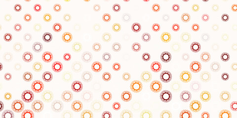 Dark orange vector pattern with coronavirus elements.