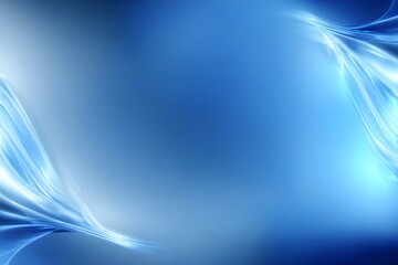 Blue desktop background, blue banner with white waves and gradients