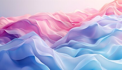 3d render of colorful abstract background with wavy lines and waves in blue, pink purple and white colors

