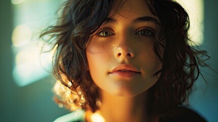 Fototapeta premium Portrait of a beautiful young woman, sensual pose.