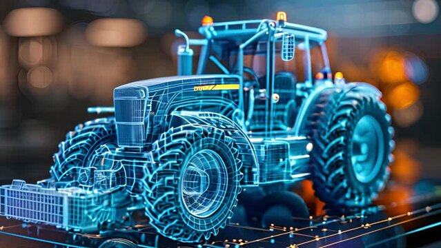 This Tractor shown on computer display. Tractor Displayed on Computer Screen