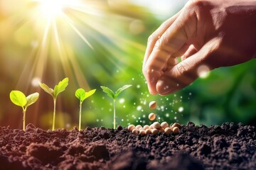 symbolic photo of a person planting seeds in a garden, representing the faith and trust in God's plan as one sows the seeds of their will