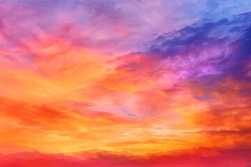 Fototapeta premium A vibrant abstract background depicting a colorful painted sky at sunset
