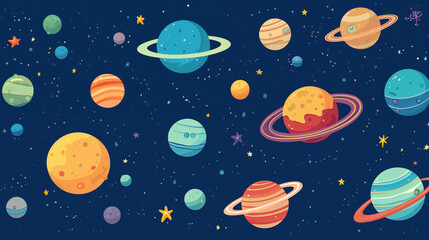 Image of Planets, Space, Pattern Style, For Wallpaper, Desktop Background, Smartphone Cell Phone Case, Computer Screen, Cell Phone Screen, Smartphone Screen, 16:9 Format - PNG