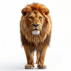 Lion standing, Front view, Full body on white background - Generative AI