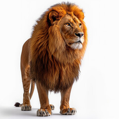 Lion standing, Full body on White Background - Generative AI