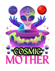 Cosmic Mother poster. Perfect for greeting cards. printed t-shirt background or other high quality prints.
