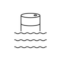 Oil barrel water Pollution icon design, isolated on white background, vector illustration