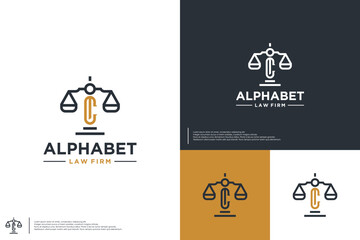Creative law firm concept with letter C ,logo design vector.
