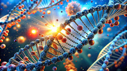 A 3D rendering of a gene therapy concept, showing the potential to cure genetic disorders.