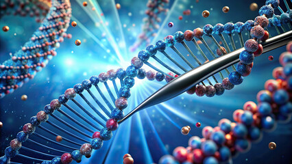 A digital representation of a gene editing tool, illustrating the potential of CRISPR technology.