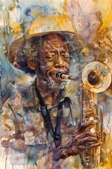 Fototapeta premium Juneteenth History Month colourful abstract illustration of Diverse representations of African-American across different fields 