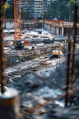 Construction Site, Building Workers, Construction Workers, Building Construction Process.