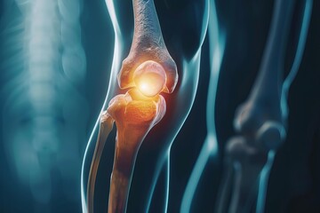 painful knee joint with arthritis and osteoarthritis medical anatomy 3d illustration