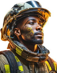 American American Firefighter portrait cutout