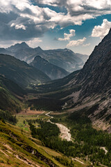 View of the valley to the West from the descent of the Grand Col Ferret towards the Elena refuge