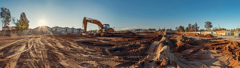 Fototapeta premium Construction Site, Building Workers, Construction Workers, Building Construction Process.