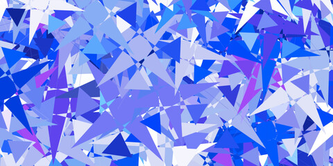 Fototapeta premium Light BLUE vector texture with random triangles.