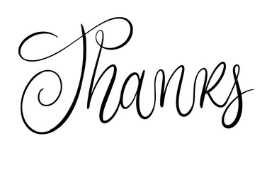 Flourish Curly Thanks Lettering
