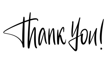 Thank You Handwritten Lettering Isolated