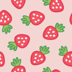 Strawberry Pattern Strawberries Background Summer Seamless Pattern