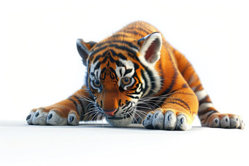Fototapeta premium tiger isolated on white background