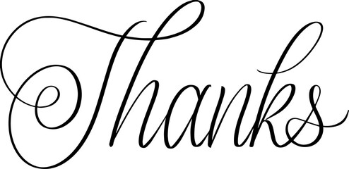 Thank you Pointed Pen. Thanks Copperplate font. Calligraphy script. Vintage Hand written classic elegant typeface. Thanksgiving day.