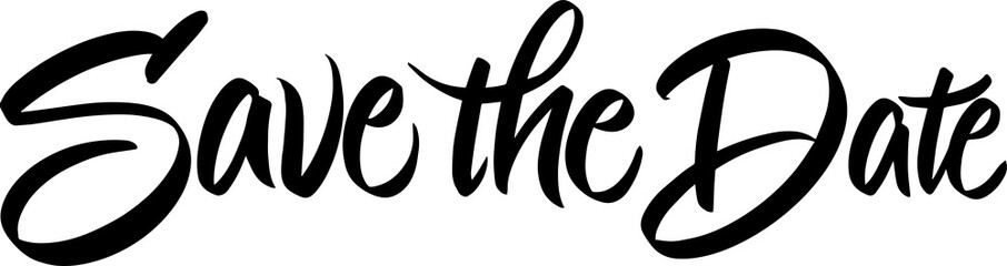 Brush Pen Lettering Save the Date. Wedding font. Calligraphy script. Expressive Fancy Hand written typeface. Love couple. 