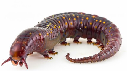 A large caterpillar with a long tail and a big head. Generative AI.