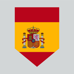 Obraz premium Spain Flag in Shield Shape Frame
