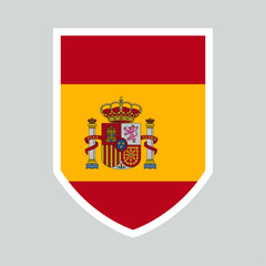 Fototapeta premium Spain Flag in Shield Shape Frame