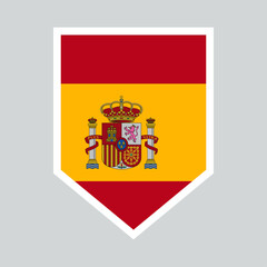 Obraz premium Spain Flag in Shield Shape Frame
