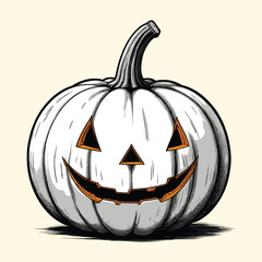  Scary Halloween Pumpkin Illustration Engraved Pumpkin