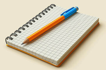 A blue pen sits on top of a spiral bound notebook - Powered by Adobe