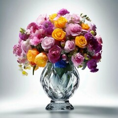 A beautiful bouquet of flowers in a beautiful vase
