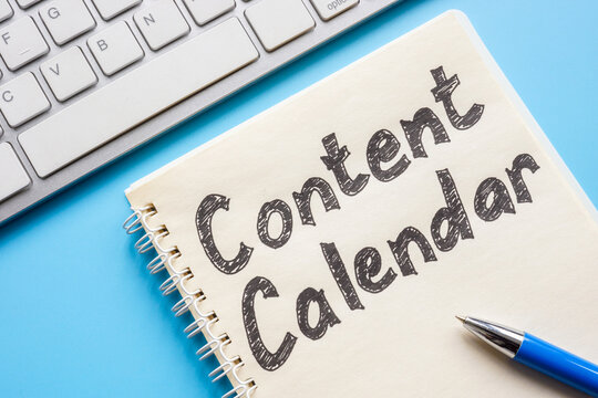 Keyboard and content calendar for social media marketing.