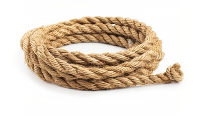 old rope isolated on a white background