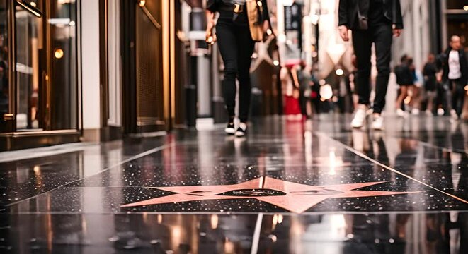 Stars on the walk of fame.