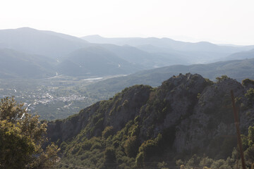 landscape views of a green field in crete 