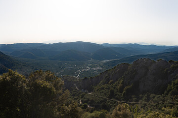 landscape views of a green field in crete 