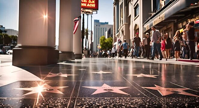Stars on the walk of fame.