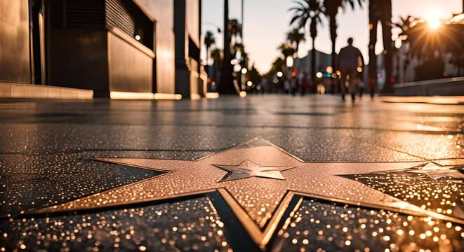 Stars on the walk of fame.