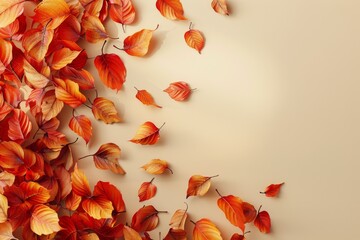 Group of Orange and Yellow Leaves on Wall