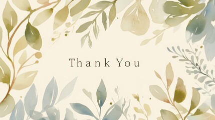 Elegant Watercolor Thank You Card with Minimalist Branch Design