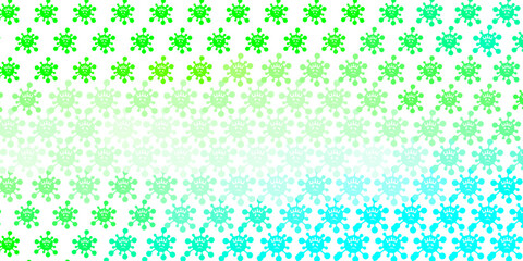 Light Green vector backdrop with virus symbols.
