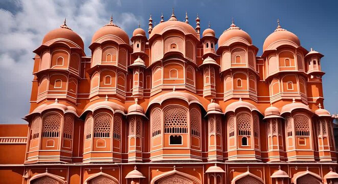 Fictional video of the wind palace in Jaipur, India. The Hawa Mahal.
