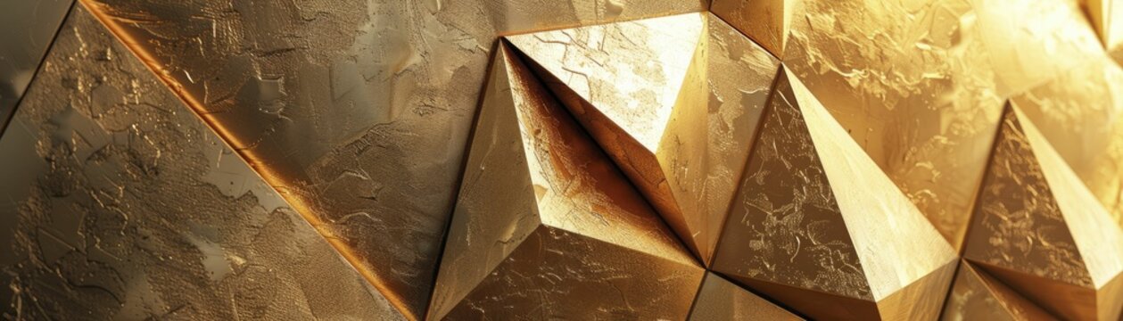 Elevate your business presentations with sharp geometric patterns in lavish gold textures, exuding modern luxury and sophistication.